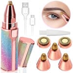 2 in 1 Flawless Eyebrow Hair Remover Stylish & Fashionable Rechargeable Facial Hair Trimmer for Women Painless