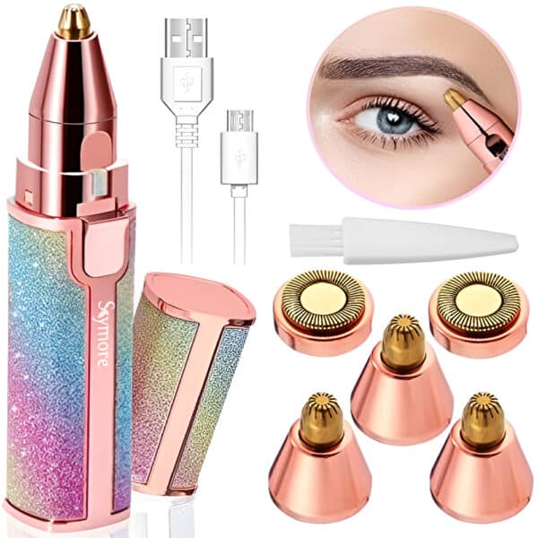 2 in 1 Flawless Eyebrow Hair Remover Stylish & Fashionable Rechargeable Facial Hair Trimmer for Women Painless