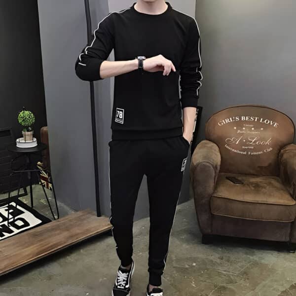 Black Sweatshirt & Trouser Set